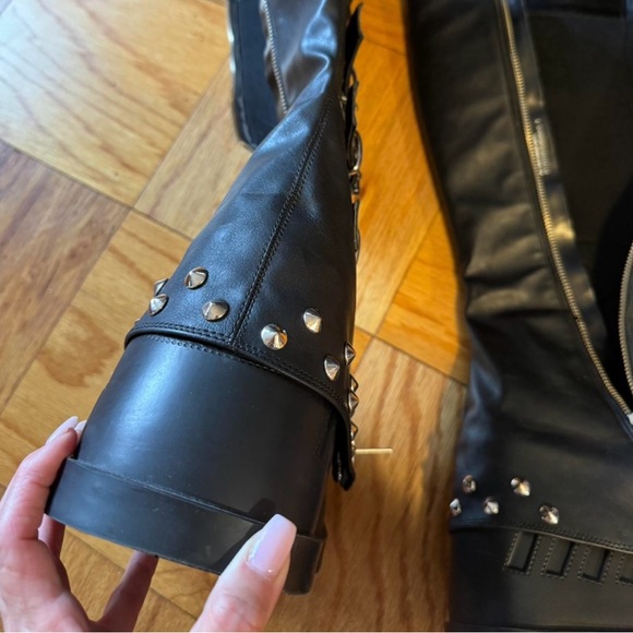 Demonia Boots, Black Studded Buckle Boots. - Picture 6 of 9